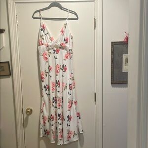 Alexia Admor White with Red Floral Spaghetti Strap Maxi Sundress
